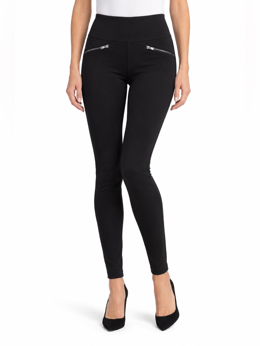 White House Black Market black Runway Scuba sculpt high waist smooth leggings 4P